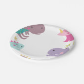 Dinosaur Roar Girls Geburtstag Lila Pappteller (Schrägansicht)