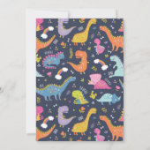 Dinosaur Roar Girls Geburtstag Rosa Einladung (Rückseite)