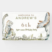 Dinosaur Roar-some Geburtstagsparty Welcome Banner (Horizontal)