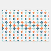 Dinosaur Roar T-Rex Triceratops Tracks Streifen Geschenkpapier Set (Vorderseite 3)