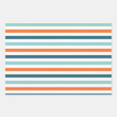 Dinosaur Roar T-Rex Triceratops Tracks Streifen Geschenkpapier Set (Vorderseite 2)