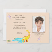 Dinosaur Roar Thema Jungle Geburtstag Einladung (Vorderseite)