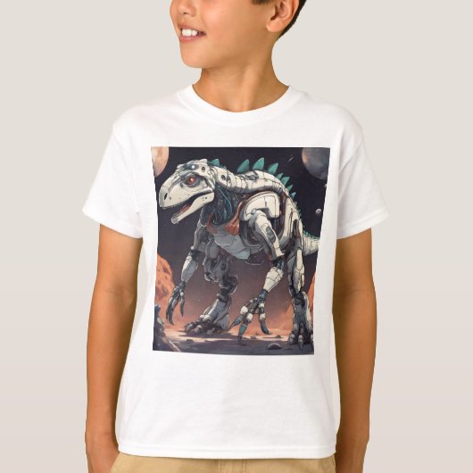 Dinosaur Robot Outer Space T - Shirt (Vorderseite)