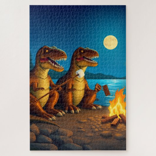Dinosaur rösten Marshmallows Puzzle (Vertikal)