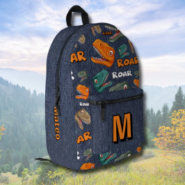 Dinosaur-Rucksack für Jungen mit Namensdruck Bedruckter Rucksack