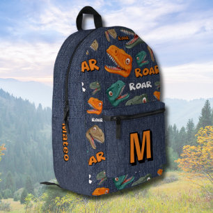 Dinosaur-Rucksack für Jungen mit Namensdruck Bedruckter Rucksack