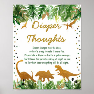 Dinosaur Safari Baby Dusche Windeln Gedanken Poster