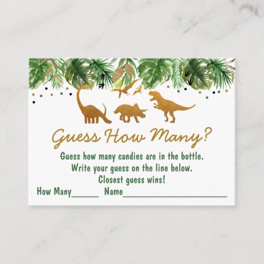 Dinosaur Safari rät wie viele Duschspiele Begleitkarte (Vorderseite)