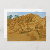 Dinosaur Sand Castle Postkarte (Vorne/Hinten)