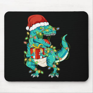 Dinosaur Santa für Boys Girls Weihnachtsbaum Ligh Mousepad