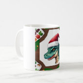 Dinosaur Santa Hat Art Kaffeetasse (Vorderseite Links)