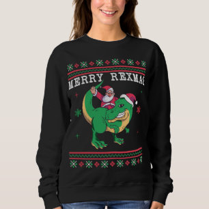 Dinosaur Santa T-Rex Ugly Christmas Sweater Sweatshirt