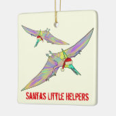 Dinosaur Santas kleine Helfer Sprichwort Keramikornament (Links)