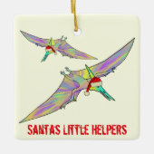 Dinosaur Santas kleine Helfer Sprichwort Keramikornament (Vorderseite)