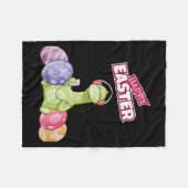 Dinosaur Say Happy Easter Premium Tri-blend Fleecedecke (Vorderseite (Horizontal))