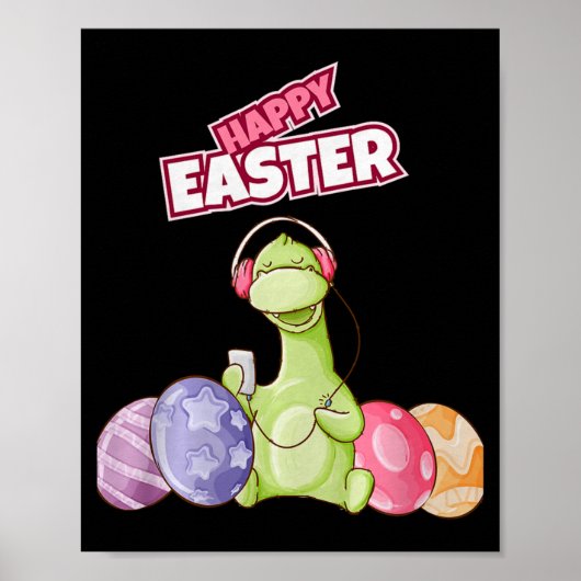 Dinosaur Say Happy Easter Premium Tri-blend  Poster (Vorne)