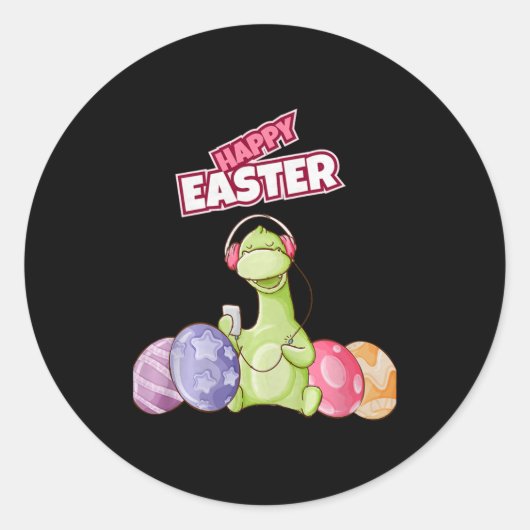 Dinosaur Say Happy Easter Premium Tri-blend Runder Aufkleber (Vorderseite)