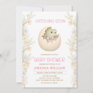 Dinosaur schlüpft bald Baby Shower Einladung