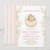 Dinosaur schlüpft bald Baby Shower Einladung (Vorne/Hinten)