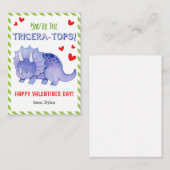 Dinosaur Schule Valentine Card für Kinder Mitteilungskarte (Vorne/Hinten)