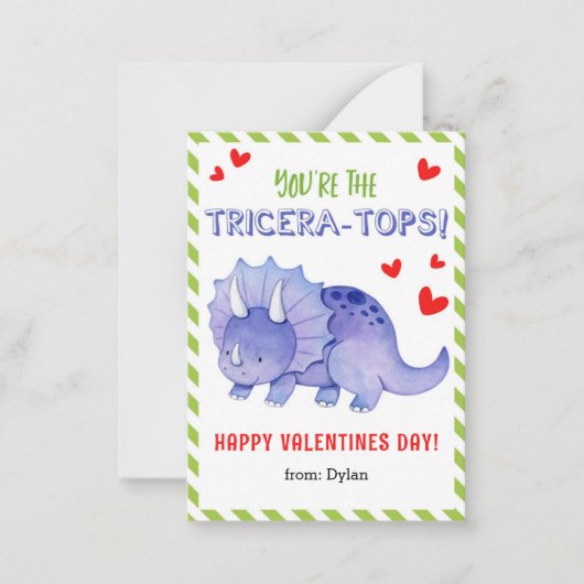 Dinosaur Schule Valentine Card für Kinder Mitteilungskarte (Vorderseite)