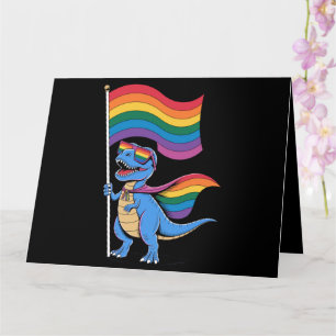 Dinosaur Schwulen Stolz LGBT Regenbogenflagge Karte