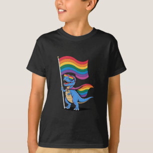 Dinosaur-Schwulen-Stolz-LGBT-Regenbogenflagge T-Shirt