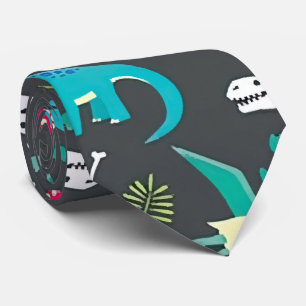 Dinosaur Seamloses Muster, Dinosaur Nahtloses Must Krawatte