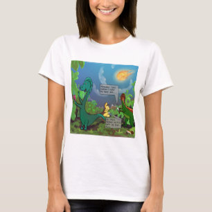 Dinosaur Selfie Damen Lustiger Comic T-Shirt