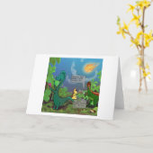 Dinosaur Selfie Funny Comic Karte (Gelbe Blume)