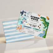 Dinosaur & Shark Under the Sea Sibling Birthday Einladung