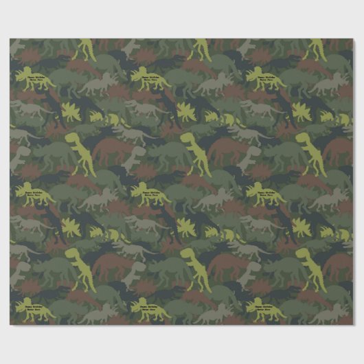 Dinosaur-Silhouette anpassen Geschenkpapier (Flach)