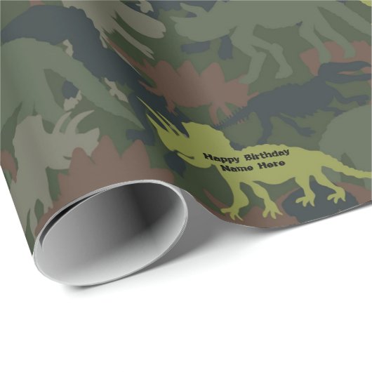 Dinosaur-Silhouette anpassen Geschenkpapier (Rolleneckpunkt)