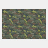 Dinosaur Silhouette Camouflaged Geburtstagsgeschen Geschenkpapier Set (Vorderseite 3)