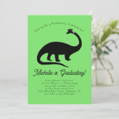 Dinosaur Silhouette Graduation Party Einladung (Stehend Vorderseite)
