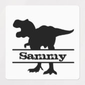 Dinosaur-Silhouette Personalisierte Namen Labels Etiketten (Design 1)