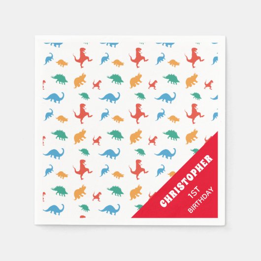 Dinosaur-Silhouette Serviette (Vorderseite)