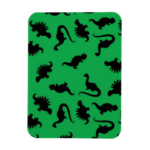 Dinosaur-Silhouetten über das Grüne Hintergrundmus Magnet