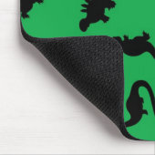 Dinosaur-Silhouetten über das Grüne Hintergrundmus Mousepad (Ecke)