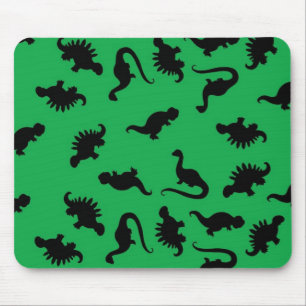 Dinosaur-Silhouetten über das Grüne Hintergrundmus Mousepad