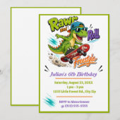 Dinosaur Skateboard Freestyle Geburtstag Einladung (Vorne/Hinten)
