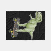 Dinosaur Skateboarding T-Rex Dino Dinosaurier Fleecedecke (Vorderseite (Horizontal))