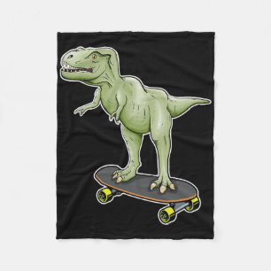 Dinosaur Skateboarding T-Rex Dino Dinosaurier  Fleecedecke