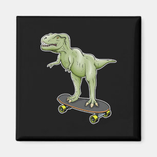 Dinosaur Skateboarding T-Rex Dino Dinosaurier  Magnet