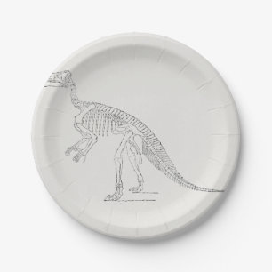 Dinosaur Skeleton Art Pappteller