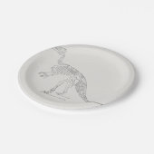 Dinosaur Skeleton Art Pappteller (Schrägansicht)