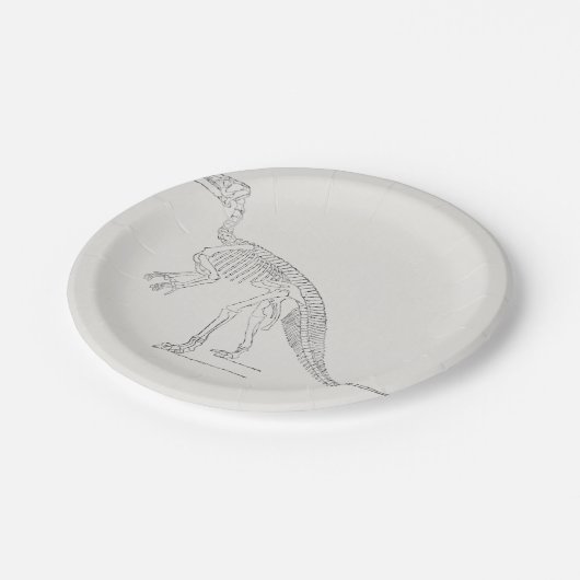 Dinosaur Skeleton Art Pappteller (Schrägansicht)