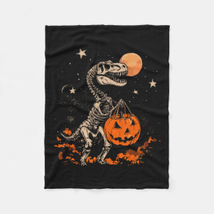 Dinosaur Skeleton Beängstigend Pumpkin Moon Hallow Fleecedecke
