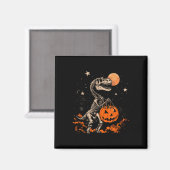 Dinosaur Skeleton Beängstigend Pumpkin Moon Hallow Magnet (Vorderseite/Rückseite)