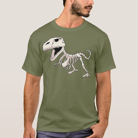 Dinosaur Skeleton Paleontologe T-Shirt (Vorderseite)
